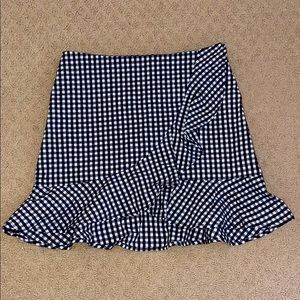 Forever 21 Gingham Ruffle Mini Skirt
